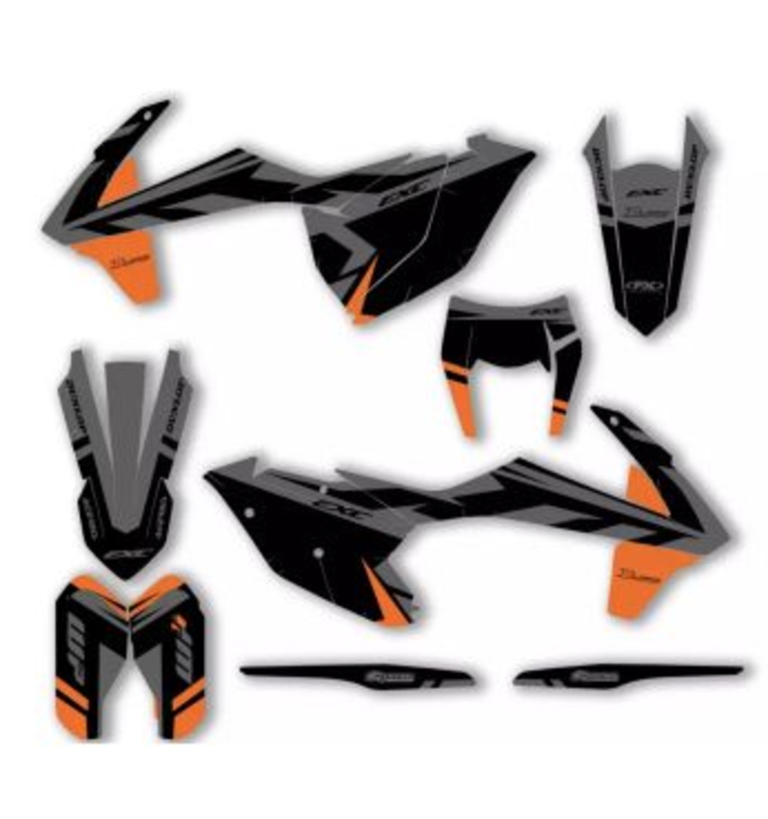 קיט מדבקות KTM SX/F 13-15 EXC/F 14-16 אפור כתום