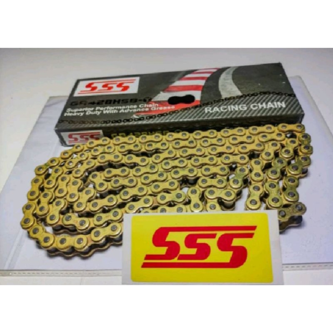 שרשרת מחוזקת 124 חוליות SSS 525 x-ring זהב