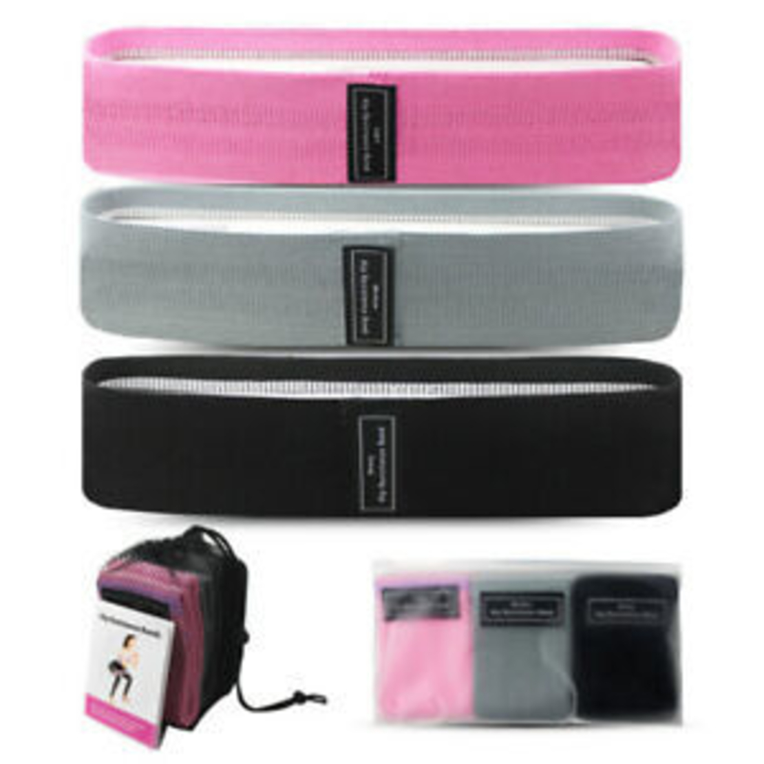 סט 3 גומיות התנגדות בד Hip Band