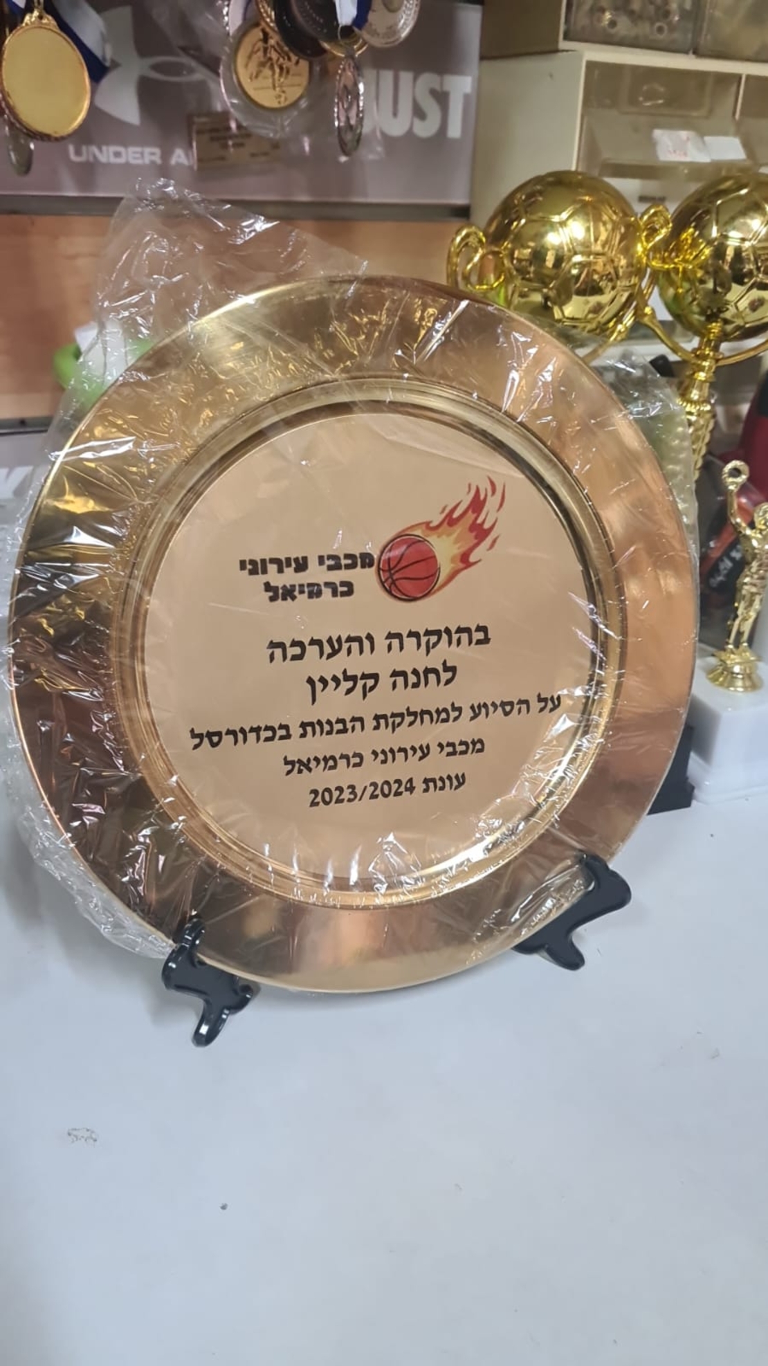 צלחת הוקרה/ צלחת אליפות גדלים שונים