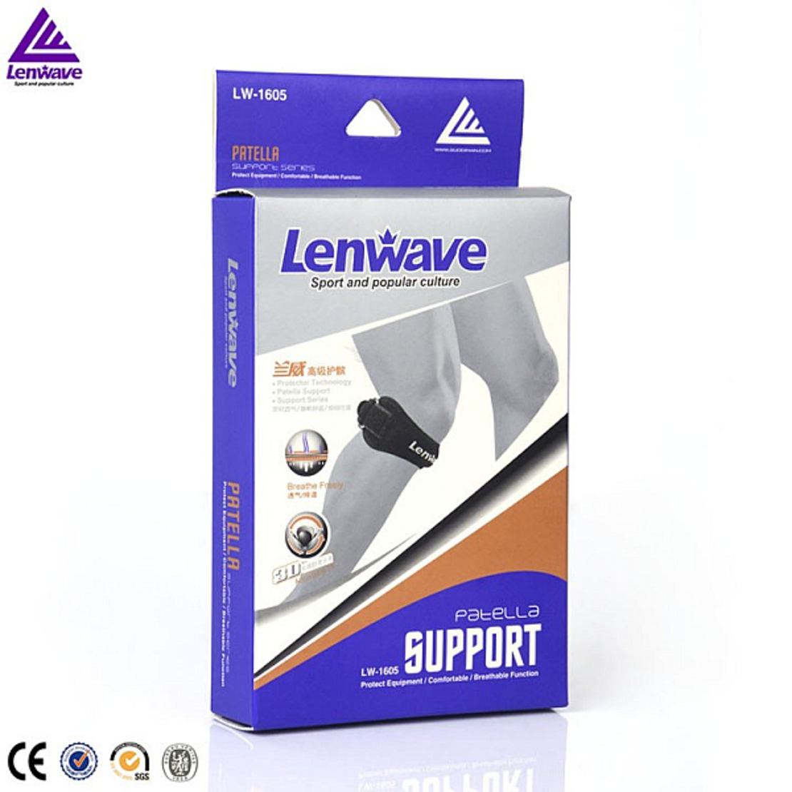 מגן ברך תומך לפיקת הברך עם רצועות תמיכה LENWAVE 0978