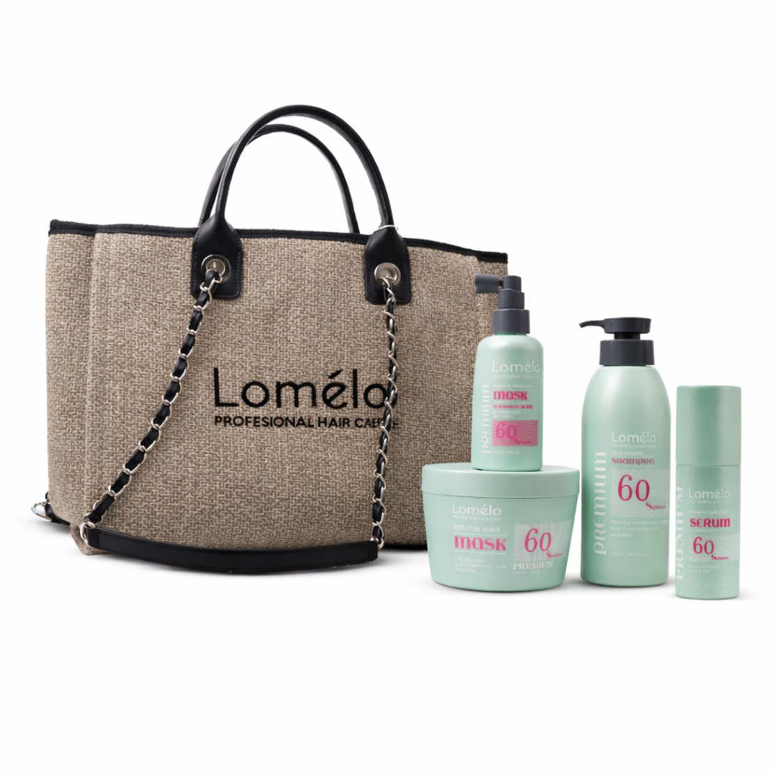 תיק טיפוח פרמיום לשיער מוחלק וצבוע לומלו - LOMELO