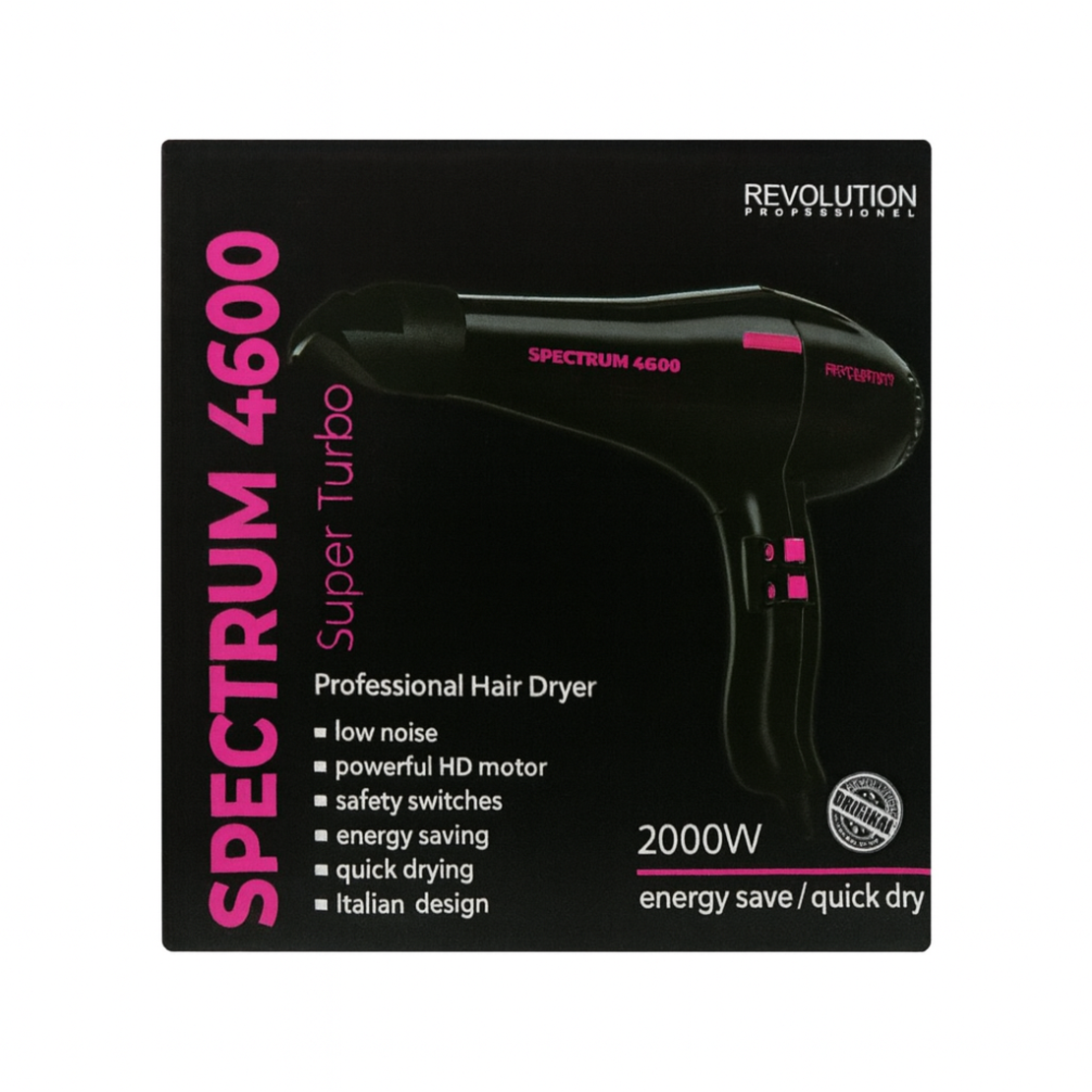 מייבש שיער דגם 4600 2000 ווט  - REVOLUTION
