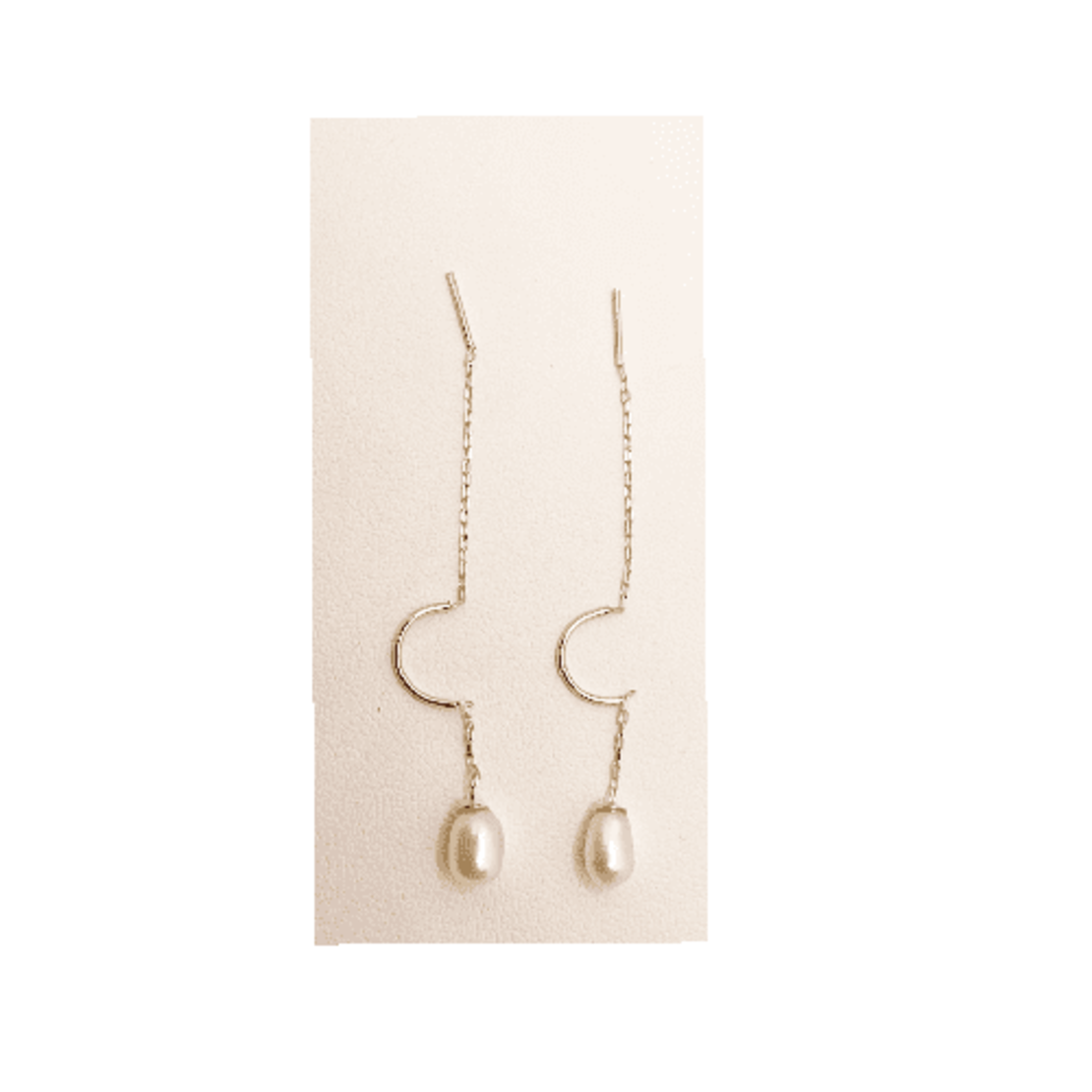 Drop chain earring with pearl