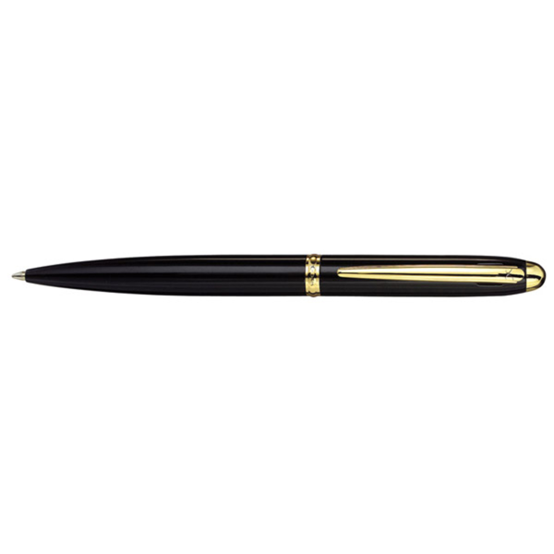 Classic black ballpoint pen with gold clip