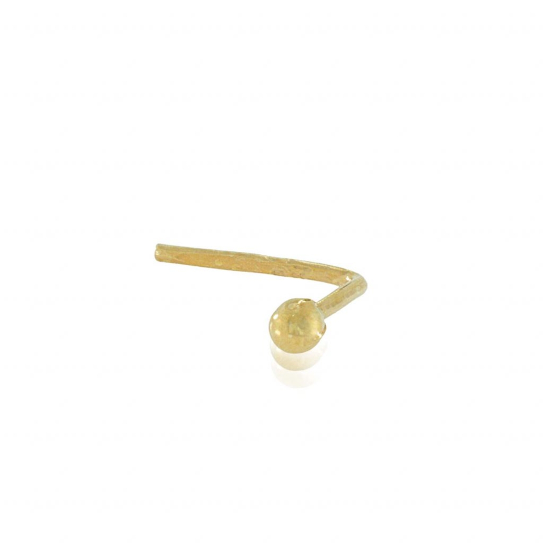 14K gold piercing single bent prong ball design