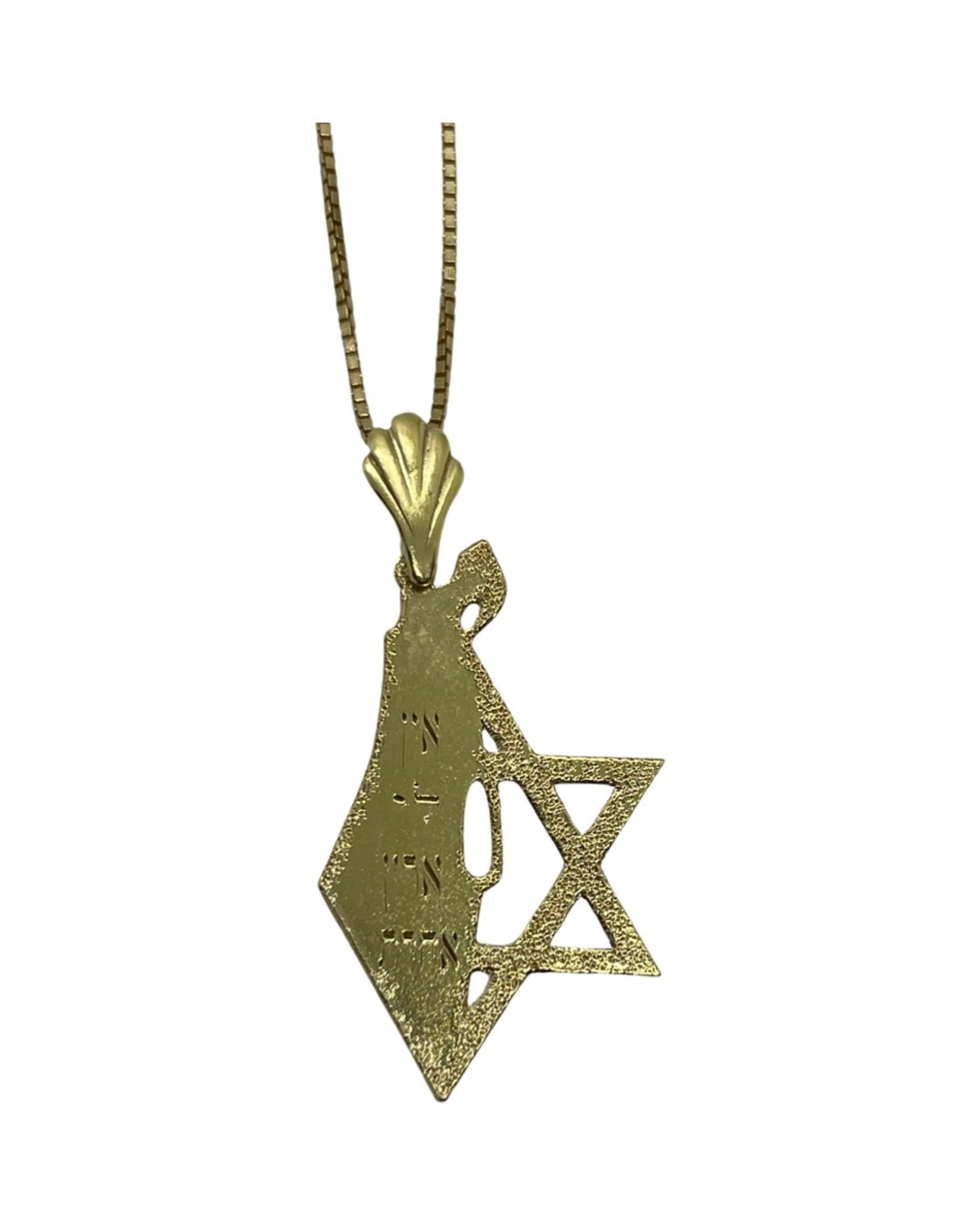 The Land of Israel pendant and half of the Star of David on the outside, silver