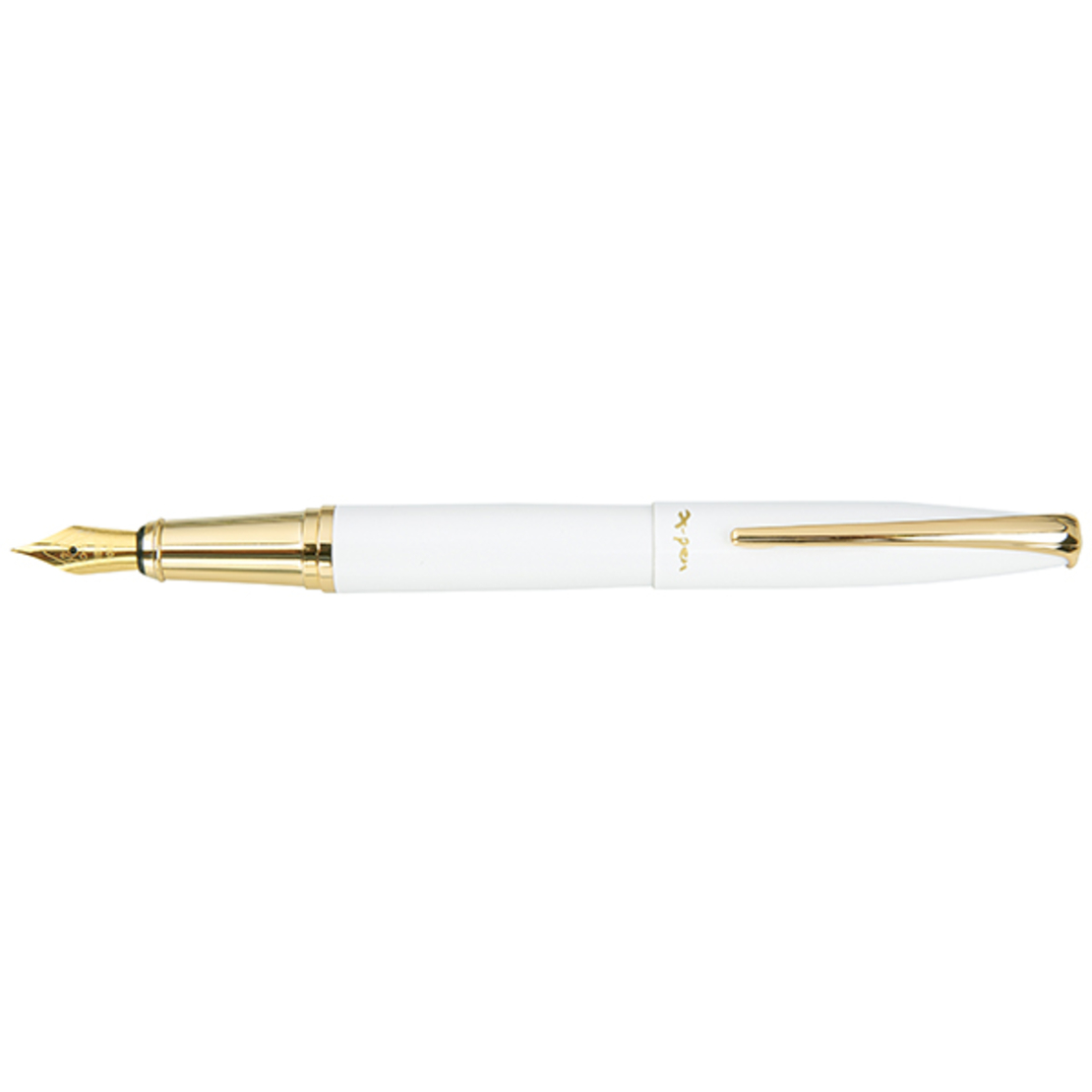 Fountain pen from the Peninsula pen series, white clip, 18k gold plating