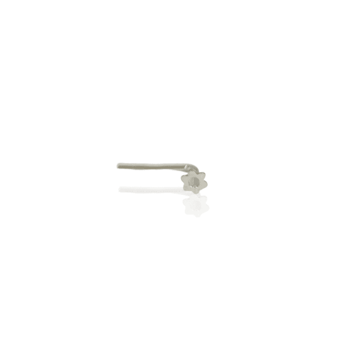 14k gold flower design bent nose ring