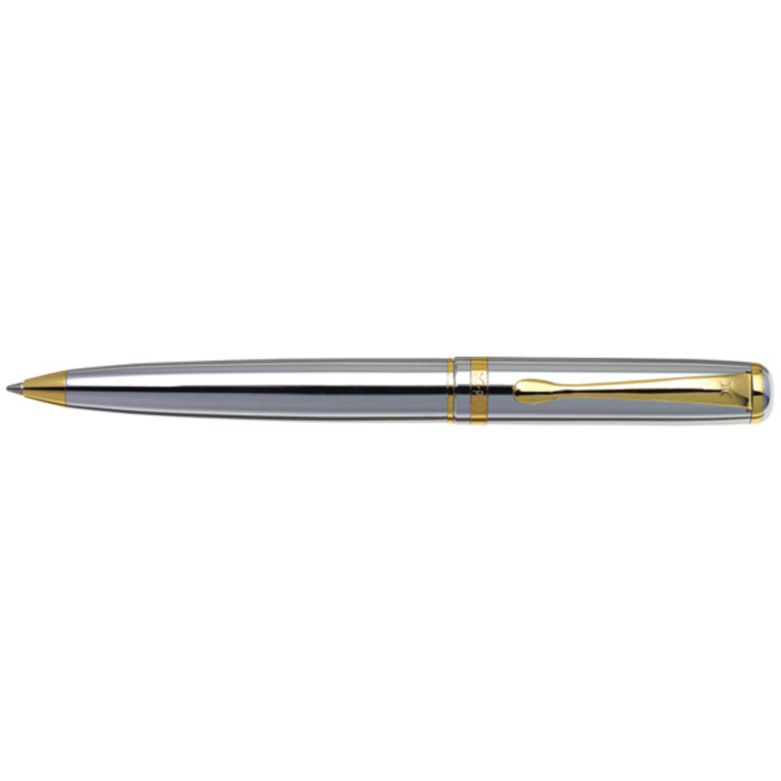 Podium ballpoint pen chrome clip gold