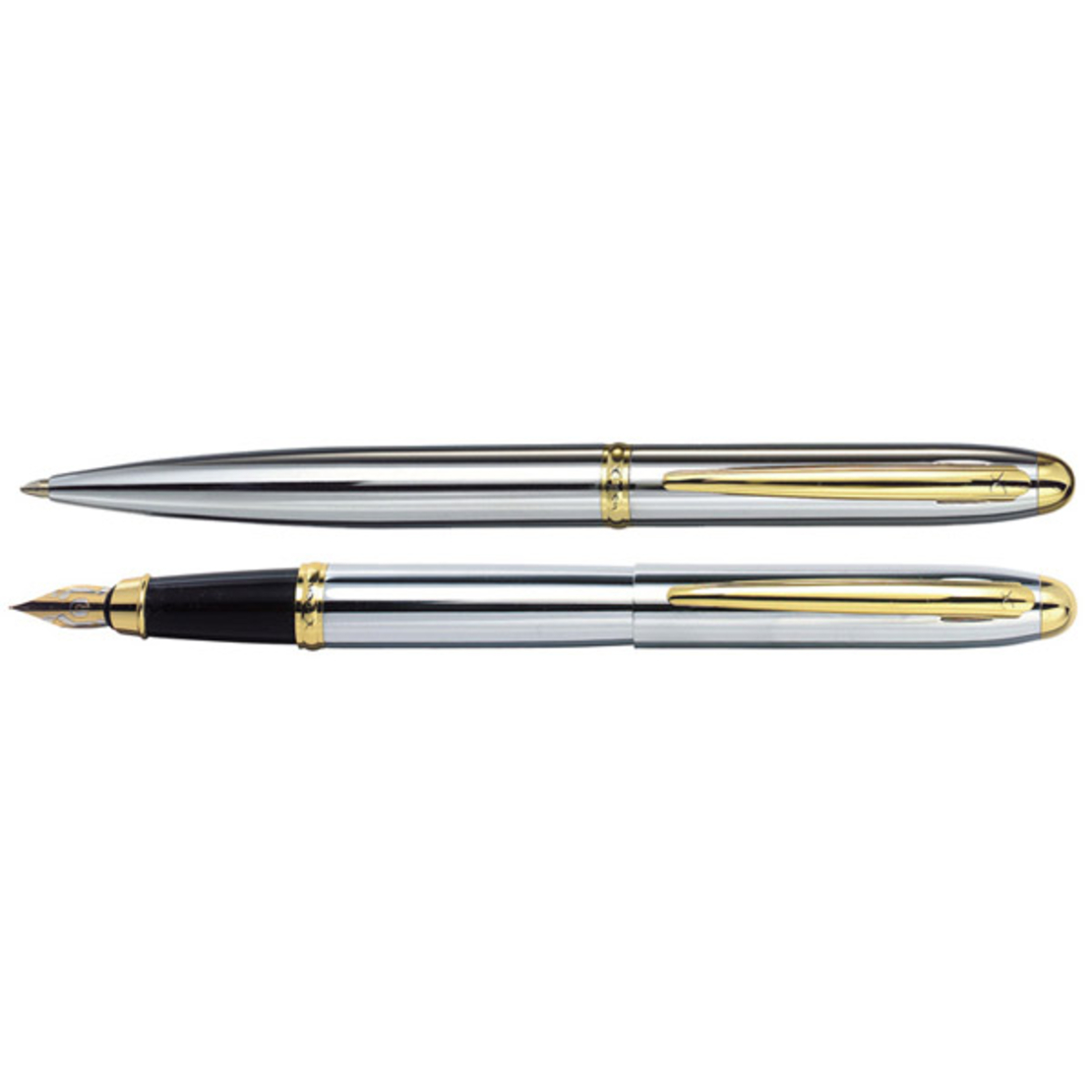 Classic chrome clip gold ballpoint pen - X-PEN