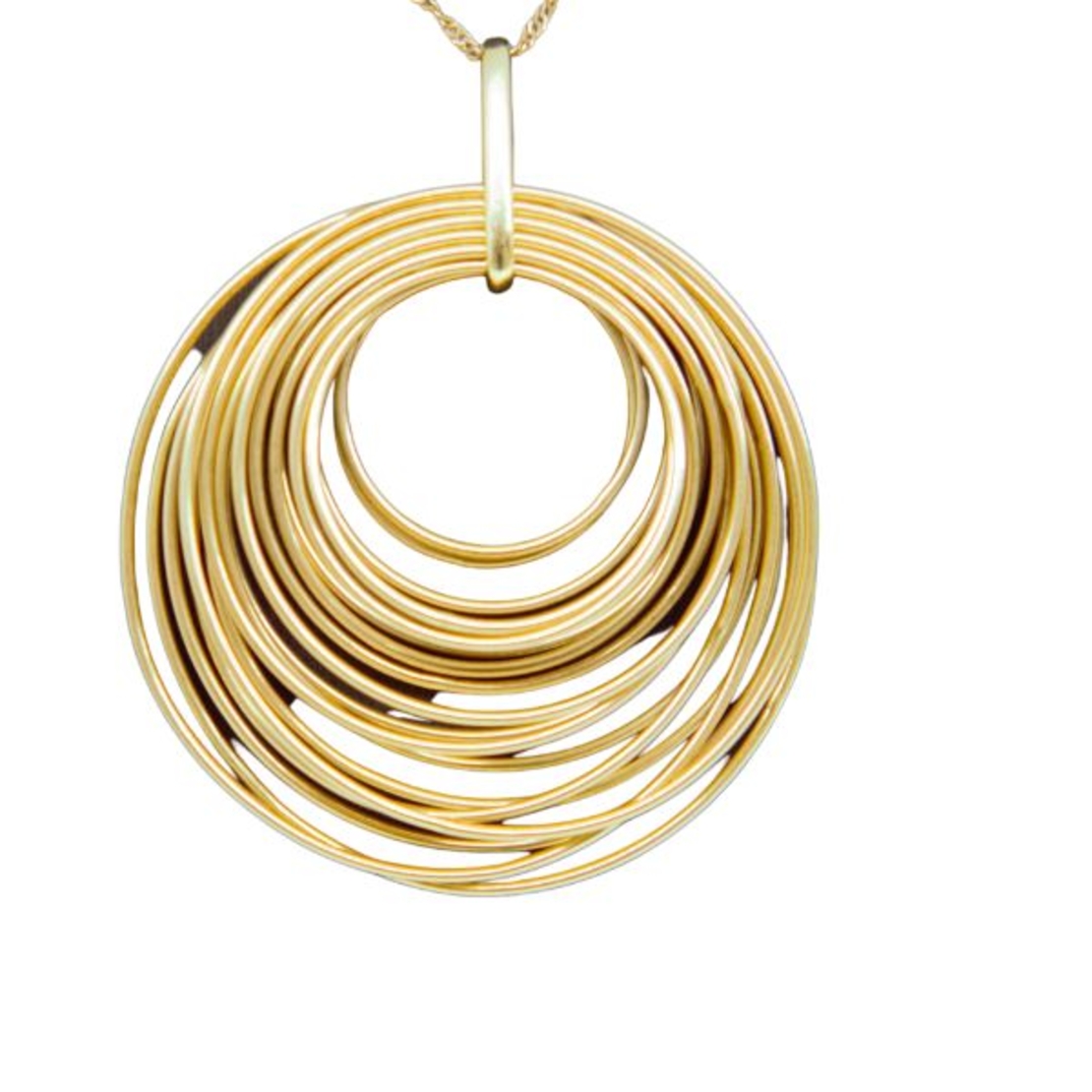 14K gold pendant with multiple rings