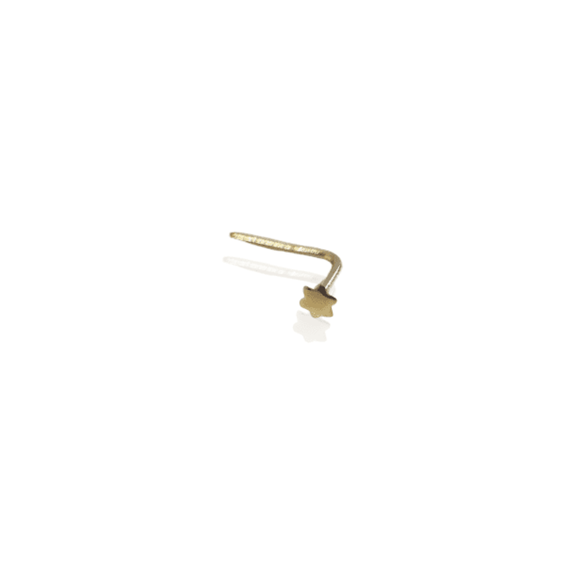 14K gold piercing single bent prong star design