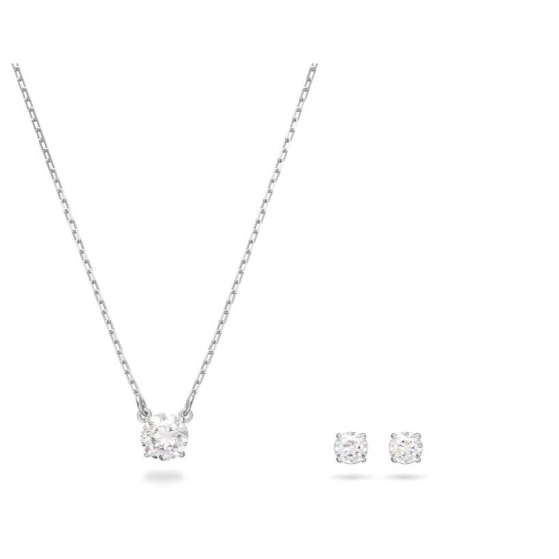 Solitaire set - Swarovski necklace and earrings