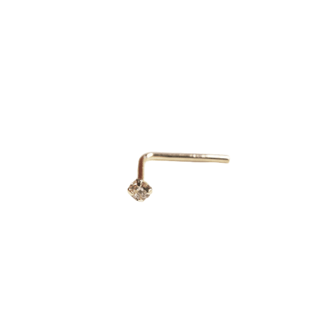 14K pink stone bent nose ring