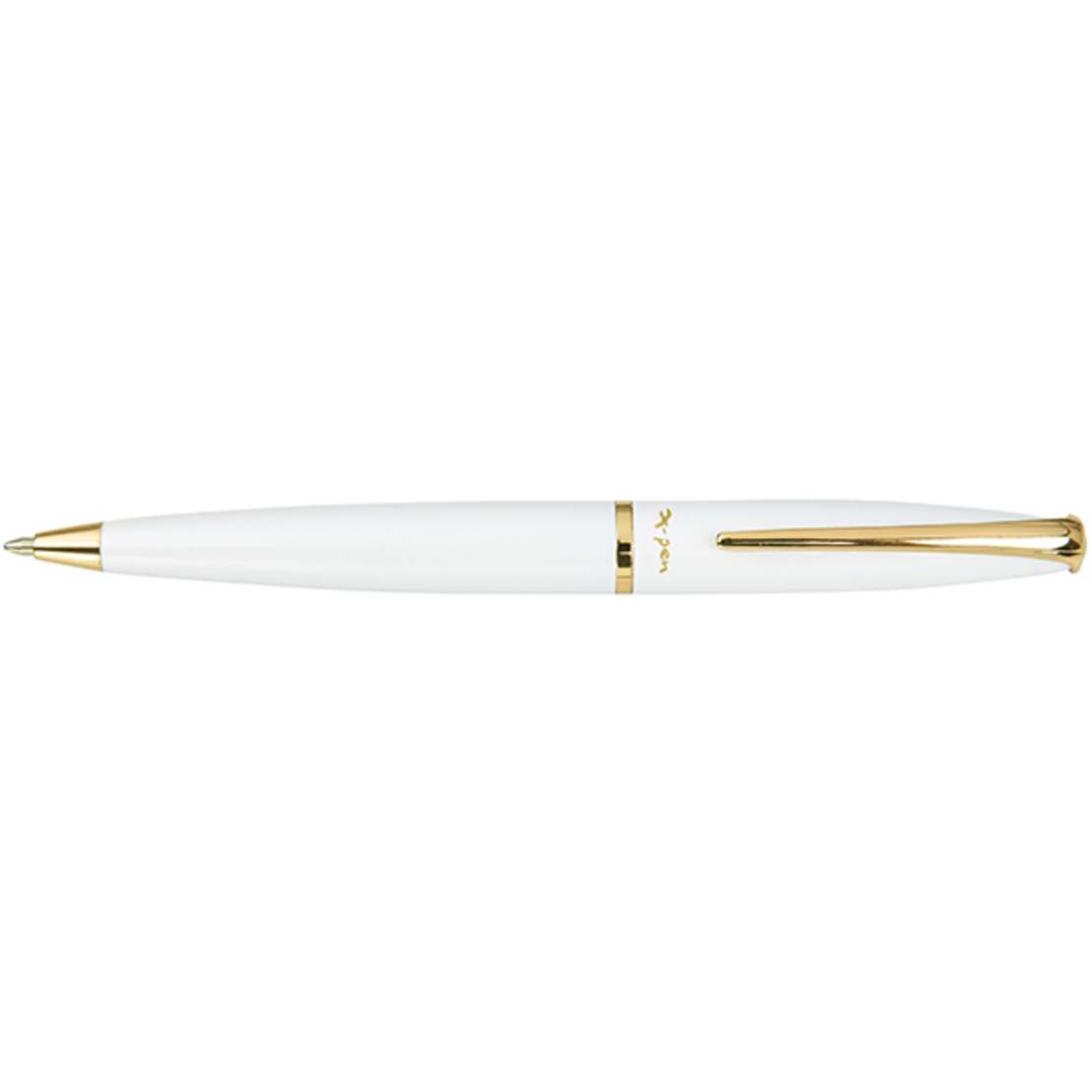 Ballpoint pen from the Peninsula pen series, white clip, 18k gold plating