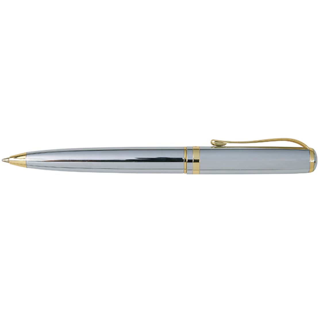 Podium ballpoint pen chrome clip gold