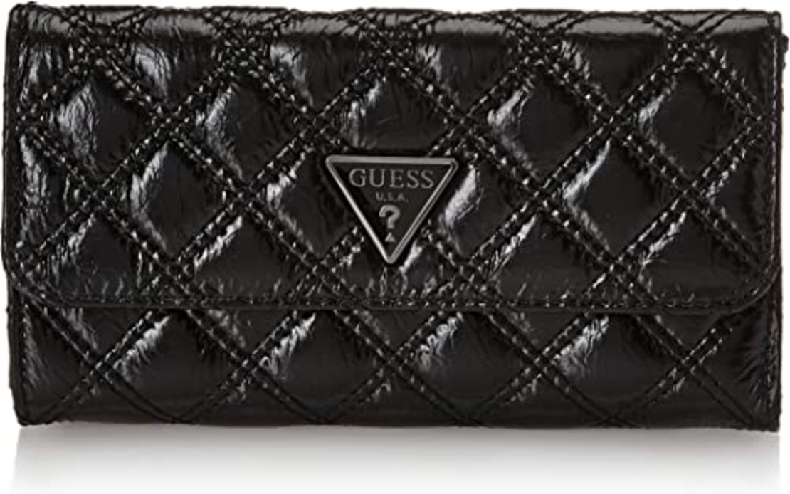 ארנק GUESS ארוך עיצוב מעוין שחור