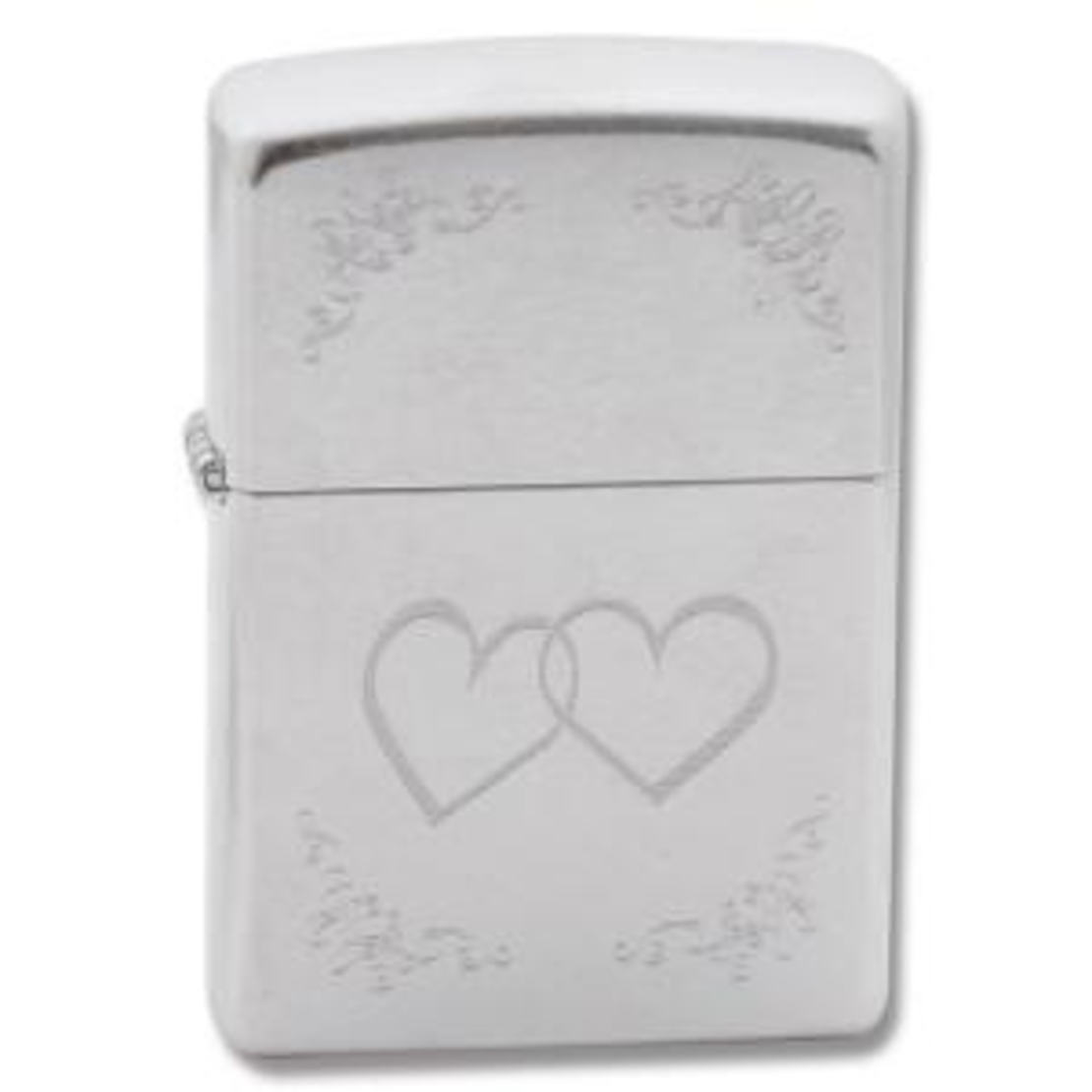 ZIPPO heart to heart decorated with silver