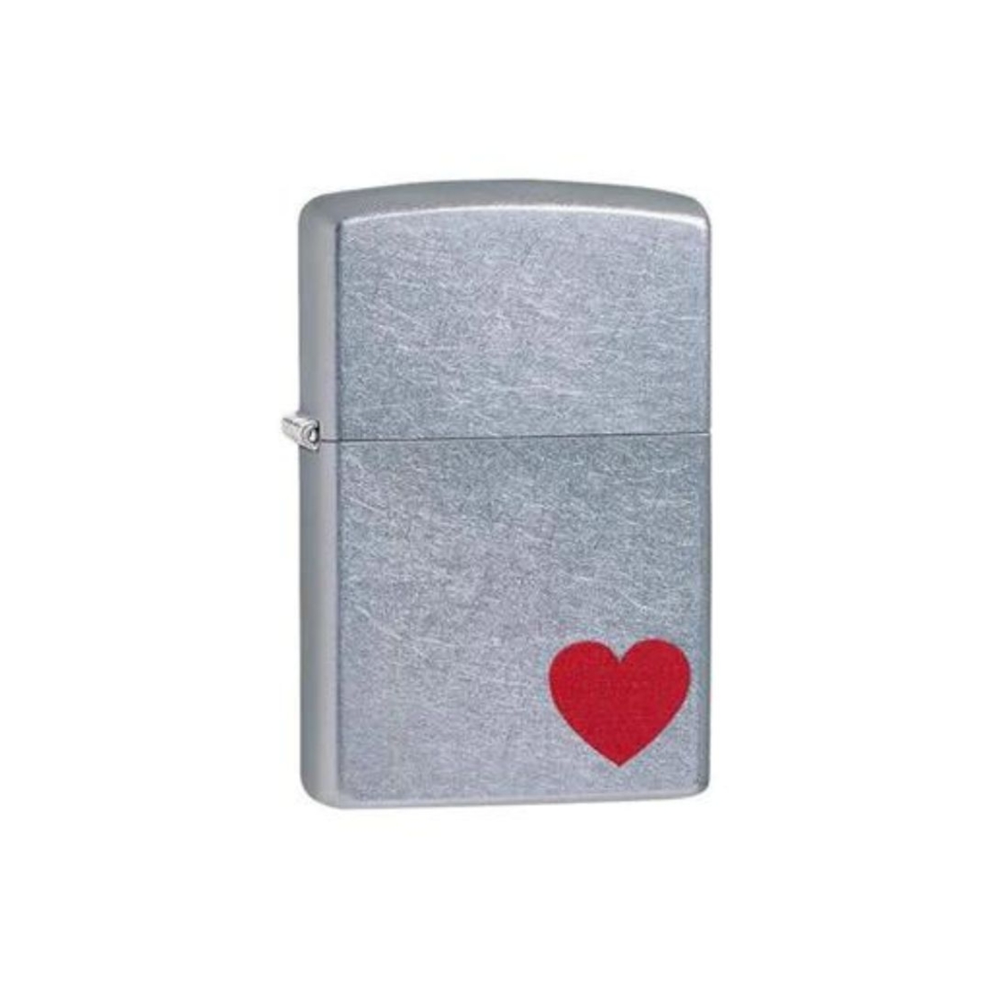 ZIPPO lighter -silver with a red heart in the corner