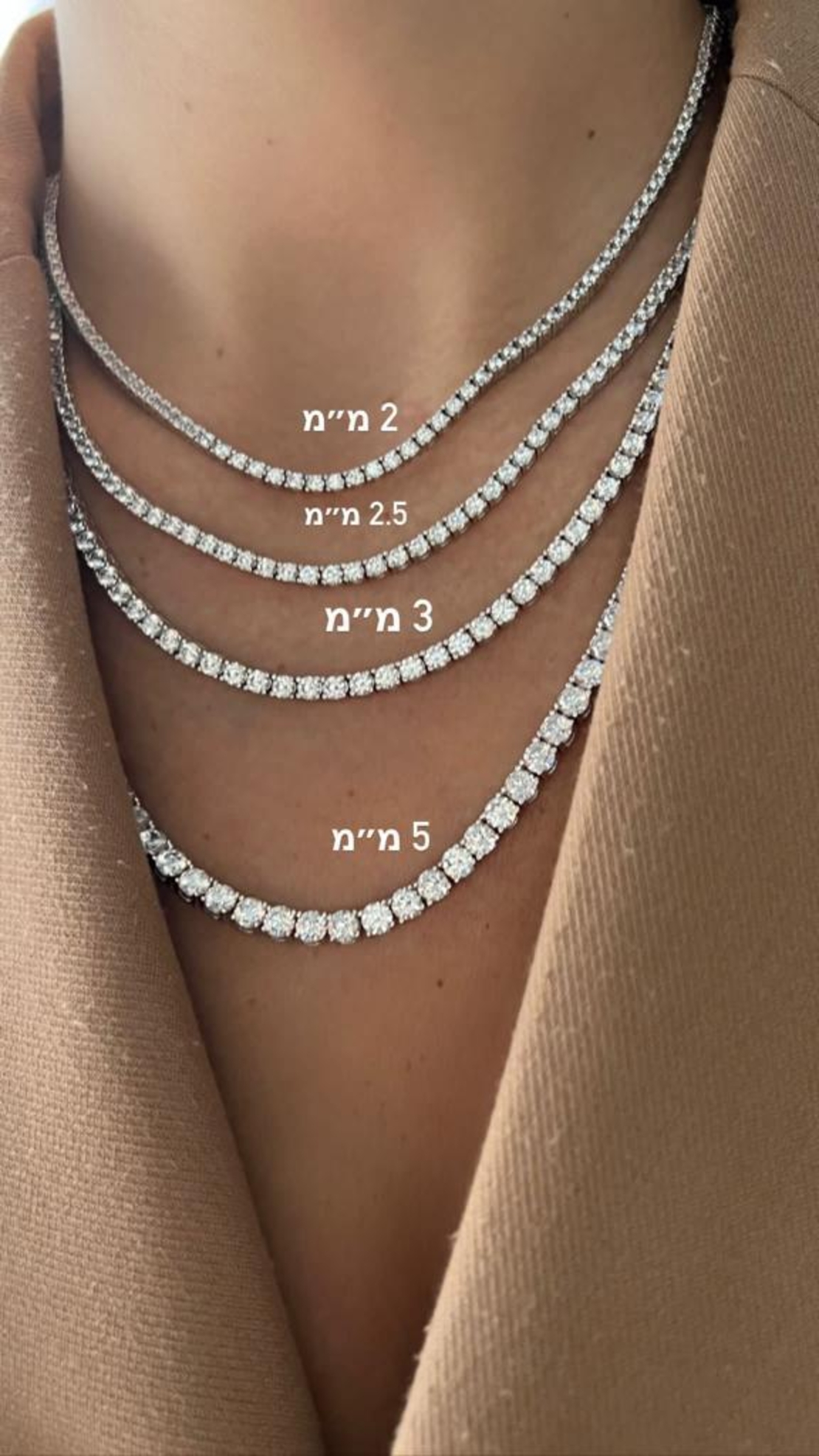 925 tennis necklace with zircons