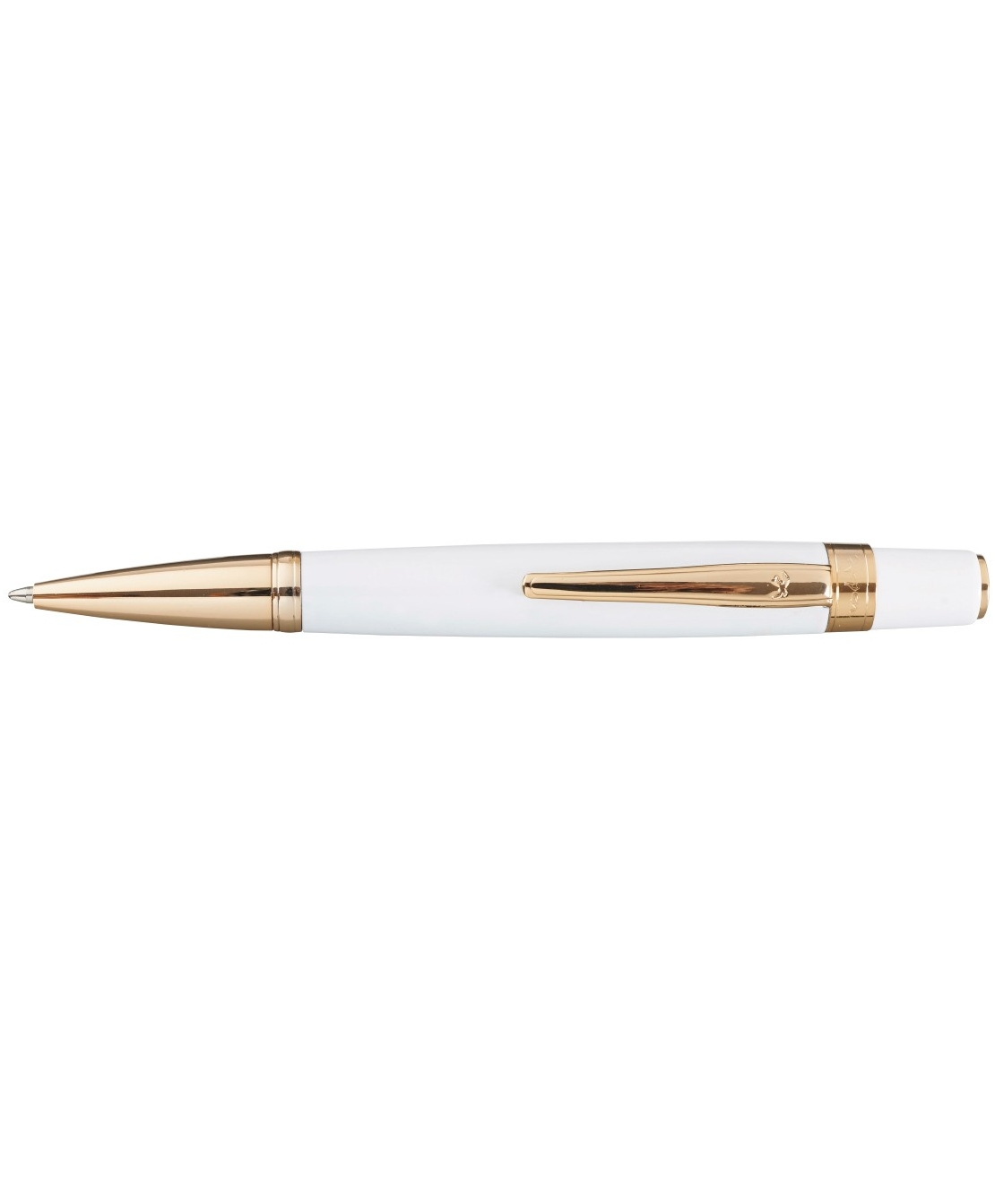 Lord ballpoint pen, white clip, 18k gold plating