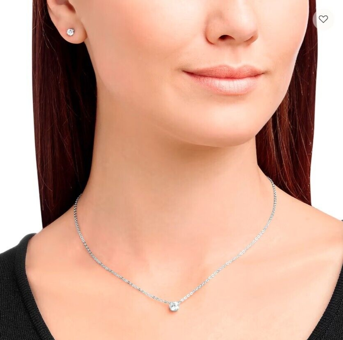 Solitaire set - Swarovski necklace and earrings