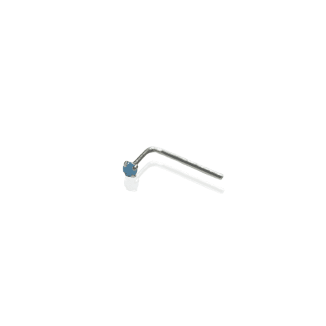 14K turquoise stone bent nose ring