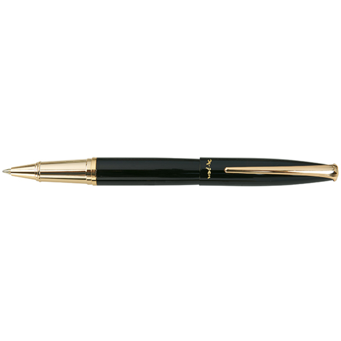 Peninsula roller pen black 18k gold plated clip