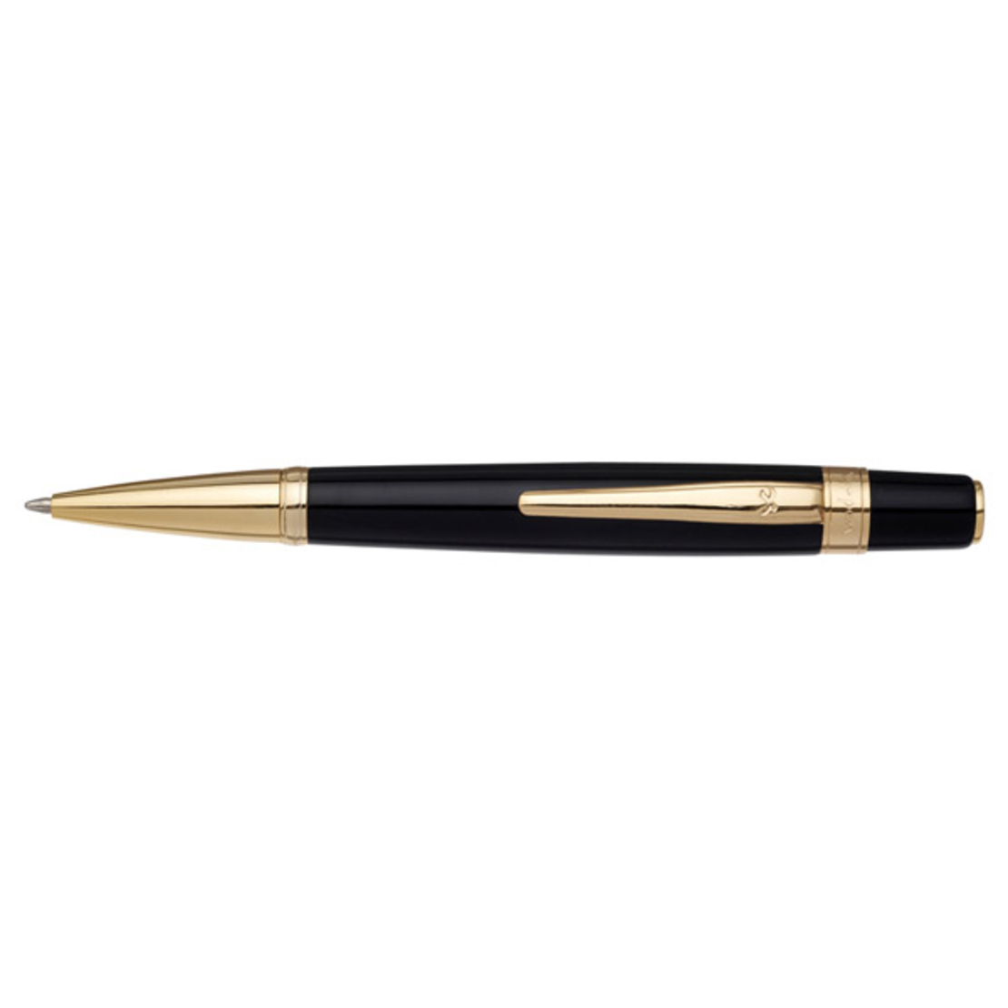 Lord ballpoint pen, black clip, 18k gold plating