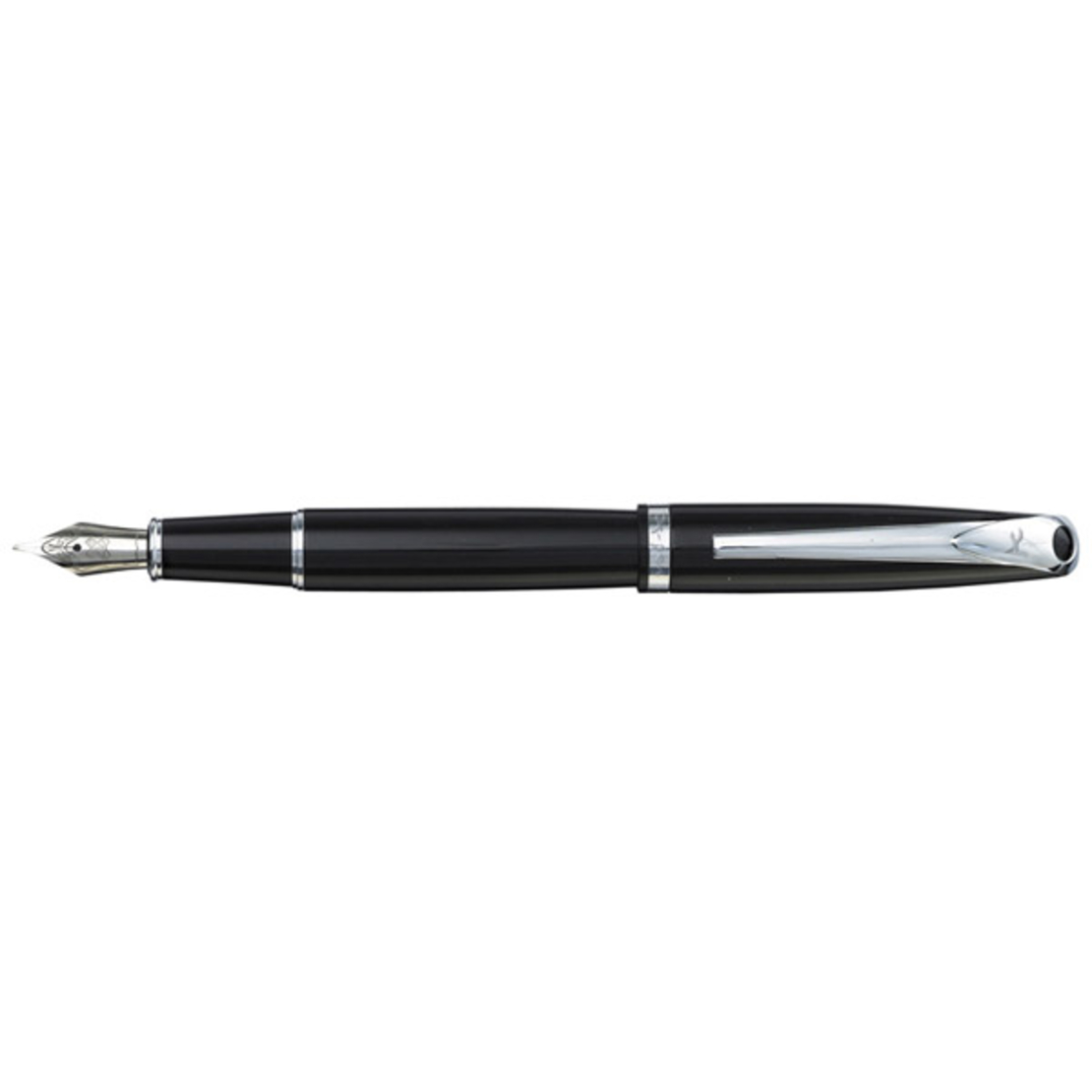 Aura fountain pen black chrome clip