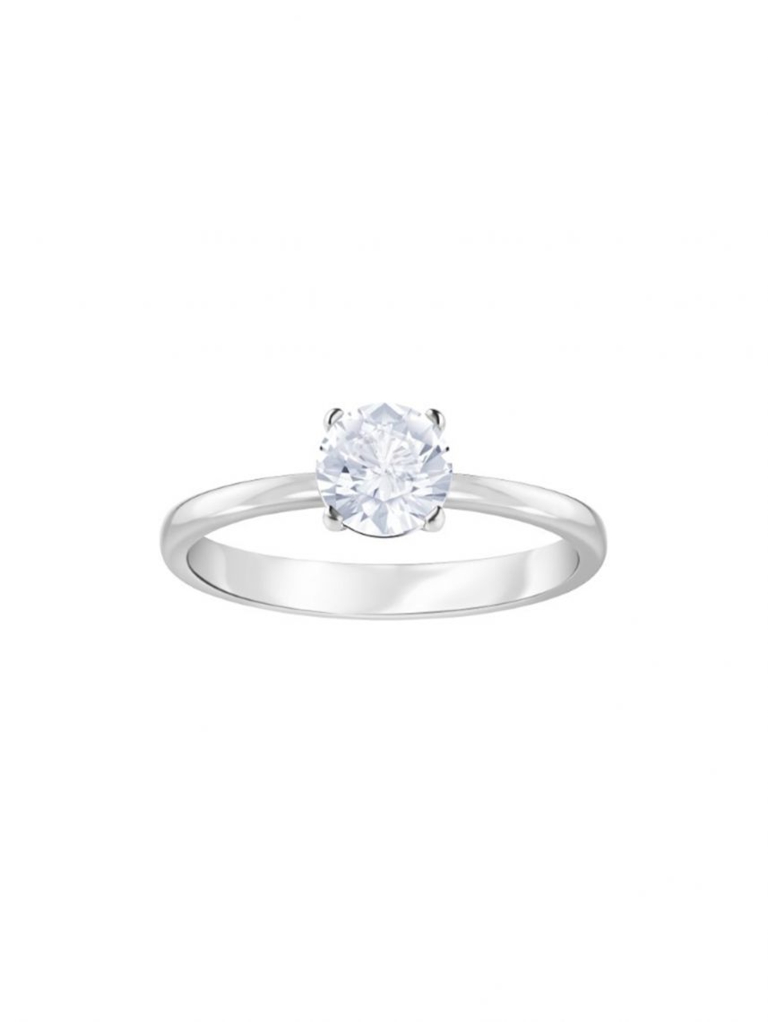 Silver plated Swarovski solitaire ring