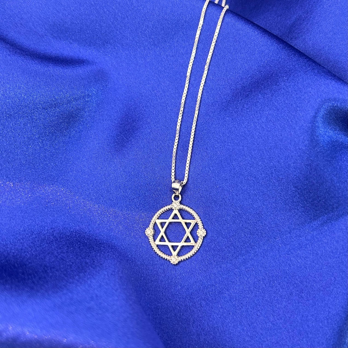 Rounded 925 silver Star of David pendant