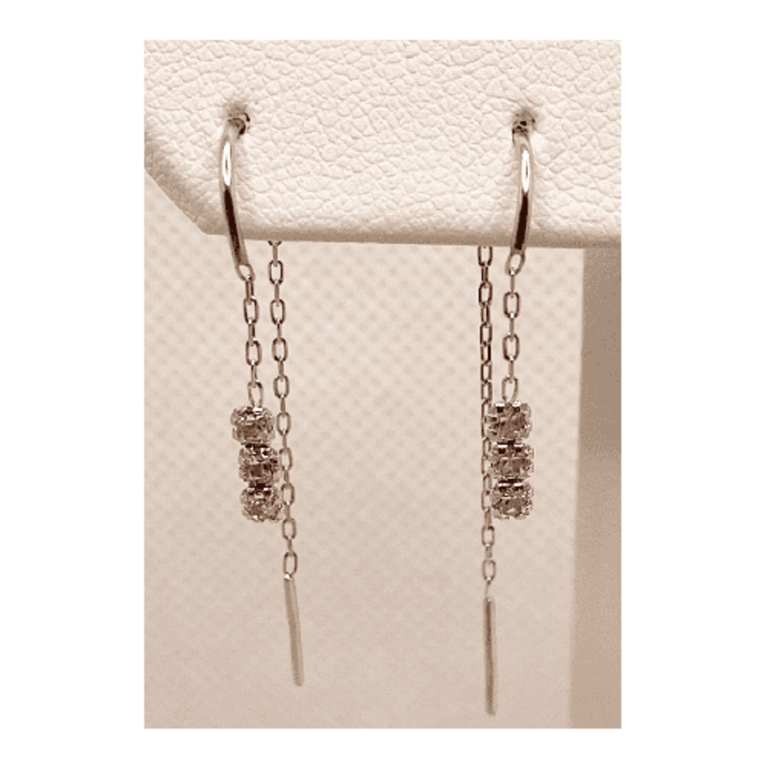 Drop chain earrings with zircon