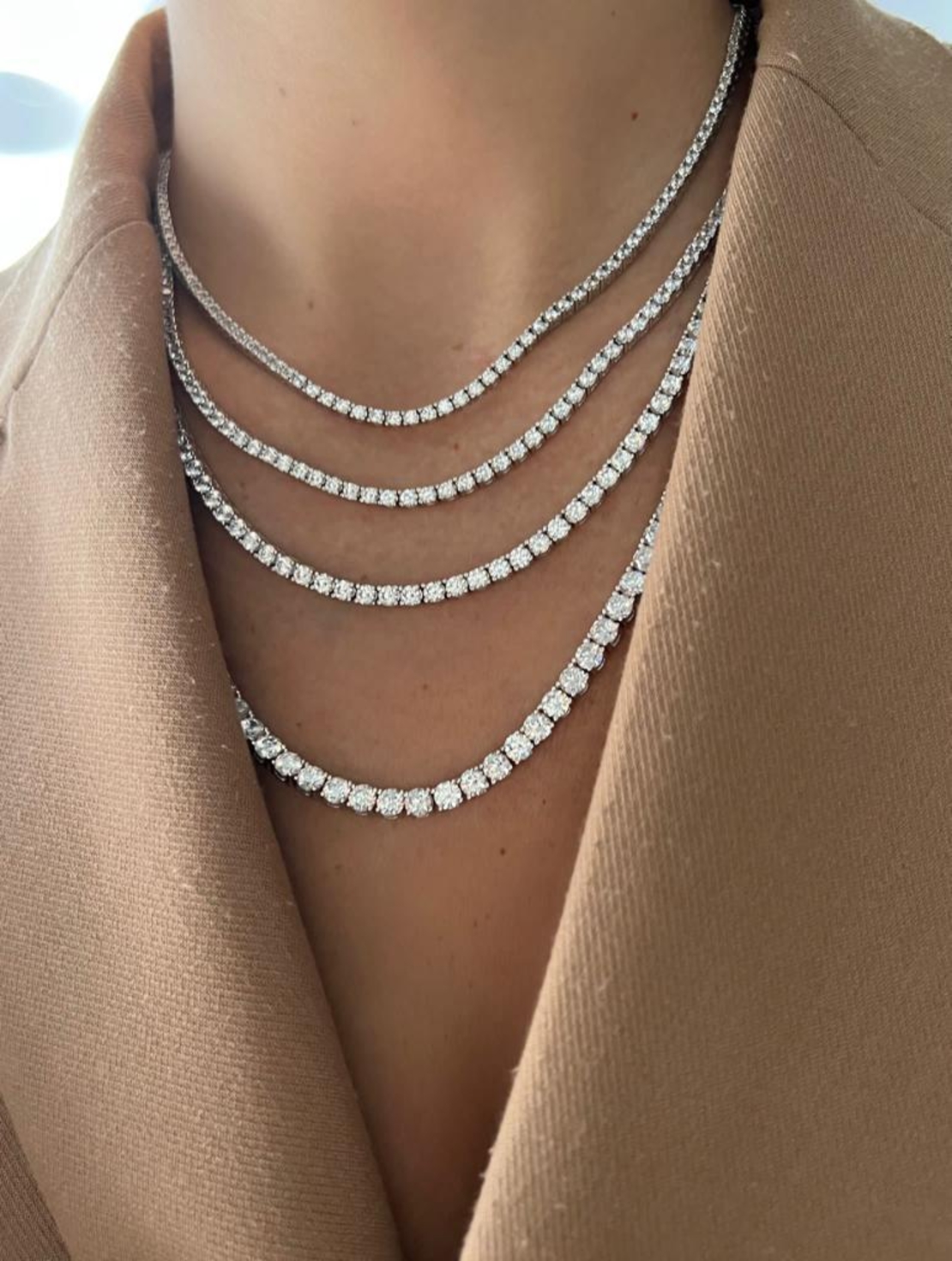 925 tennis necklace with zircons
