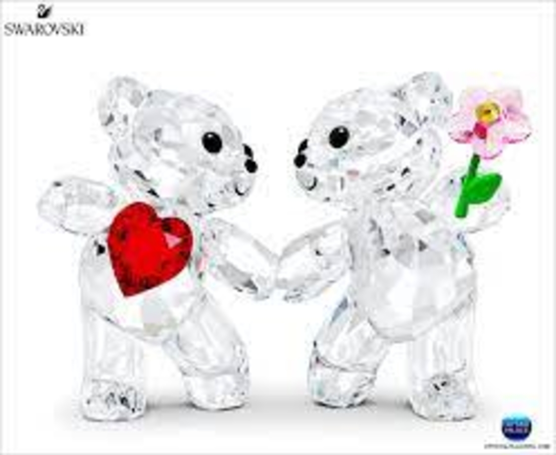 A pair of Swarovski crystal teddy bears