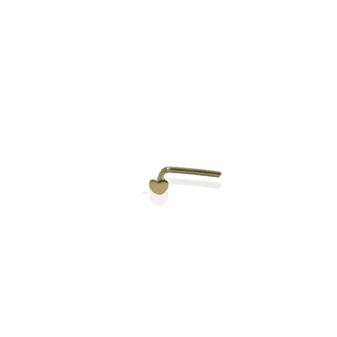 14K gold single bent prong piercing heart design