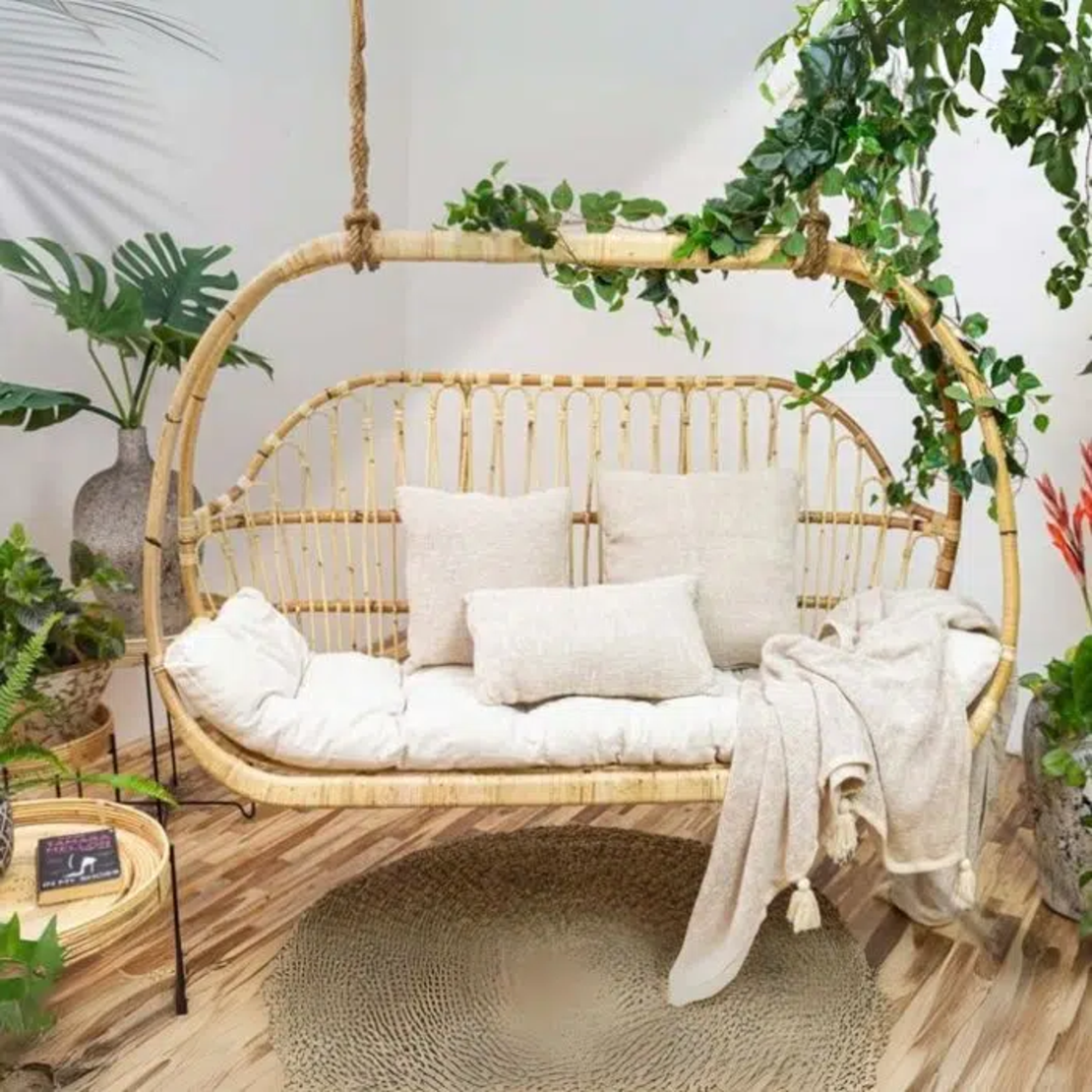 Dagmar נדנדה זוגית לתלייה מבמבוק