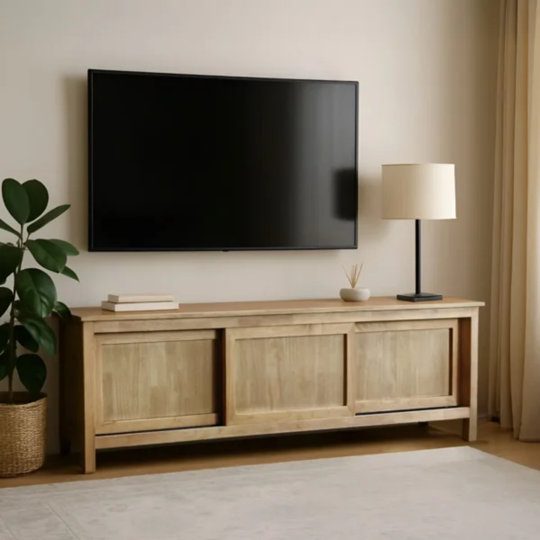 מזנון עץ 3 דלתות הזזה דגם וינה