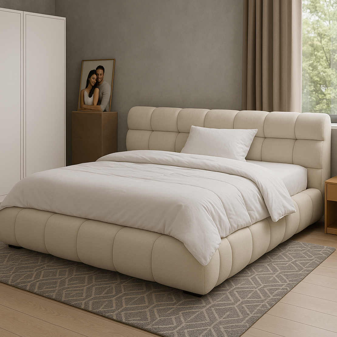 🛏 מיטה זוגית מרופדת בעיצוב מודרני ונעים-דגם ליה
