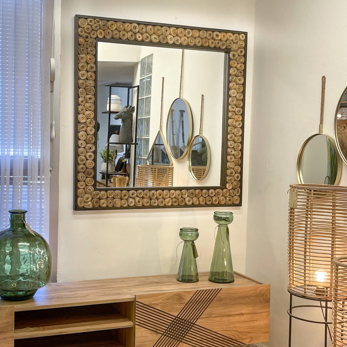 מראה מרובעת דגם גלי 110*110