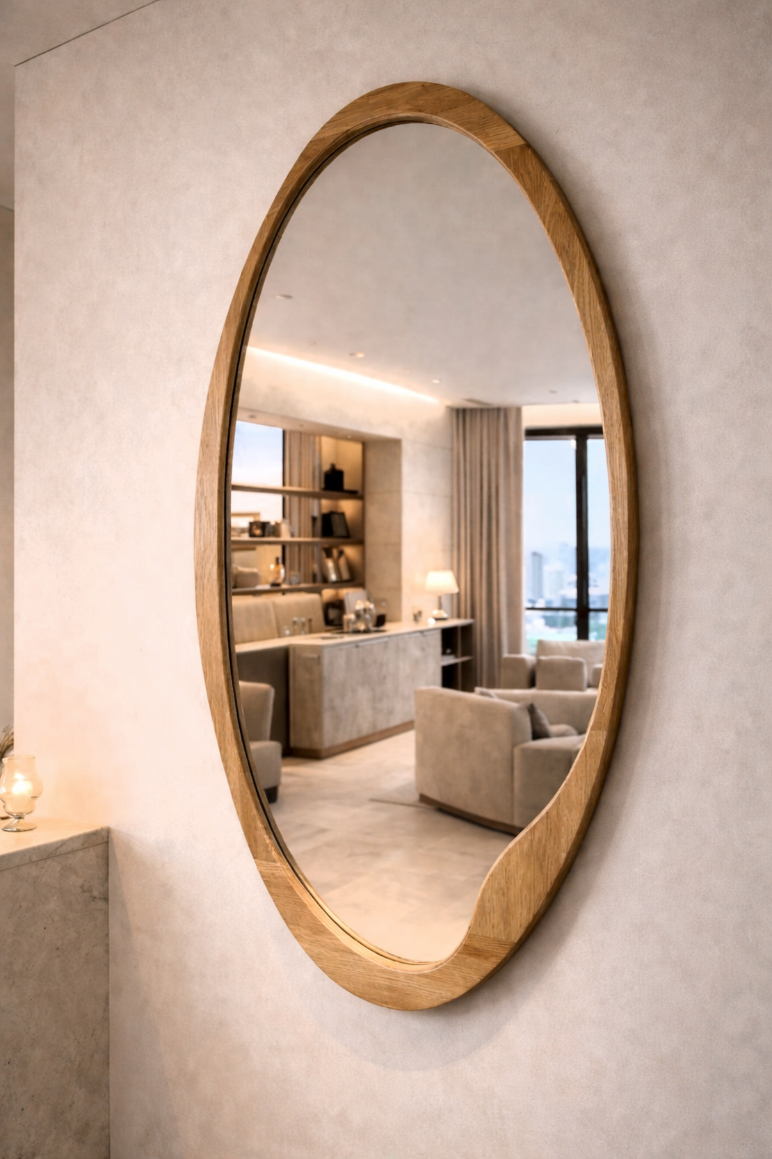 מראה אמורפית ייחודית בעיצוב מודרני ונקי