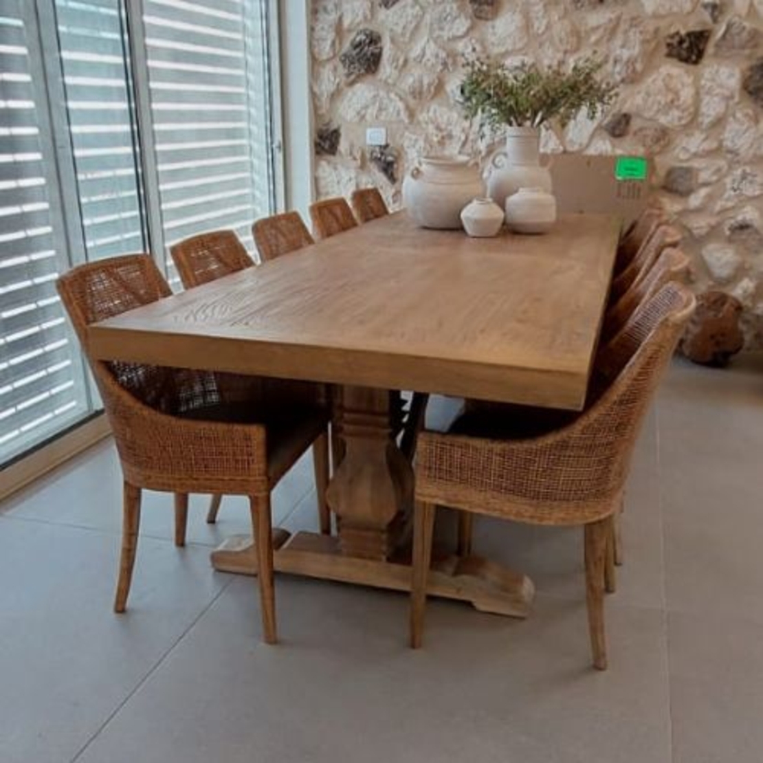 Moia שולחן אבירים מעץ מלא 240 ס