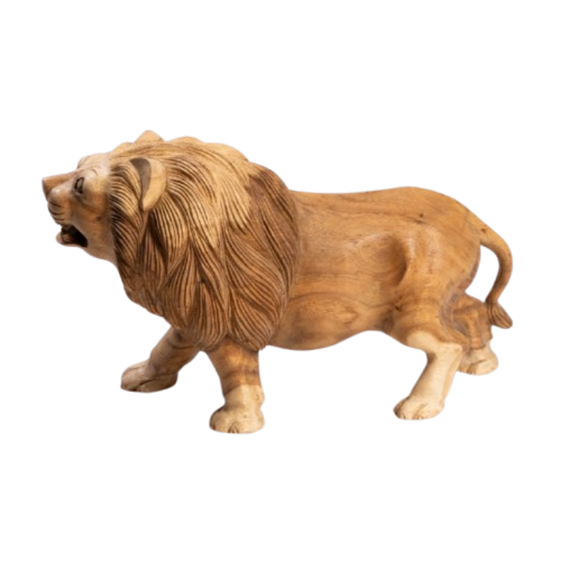 Lion דקורציה מעץ טיק