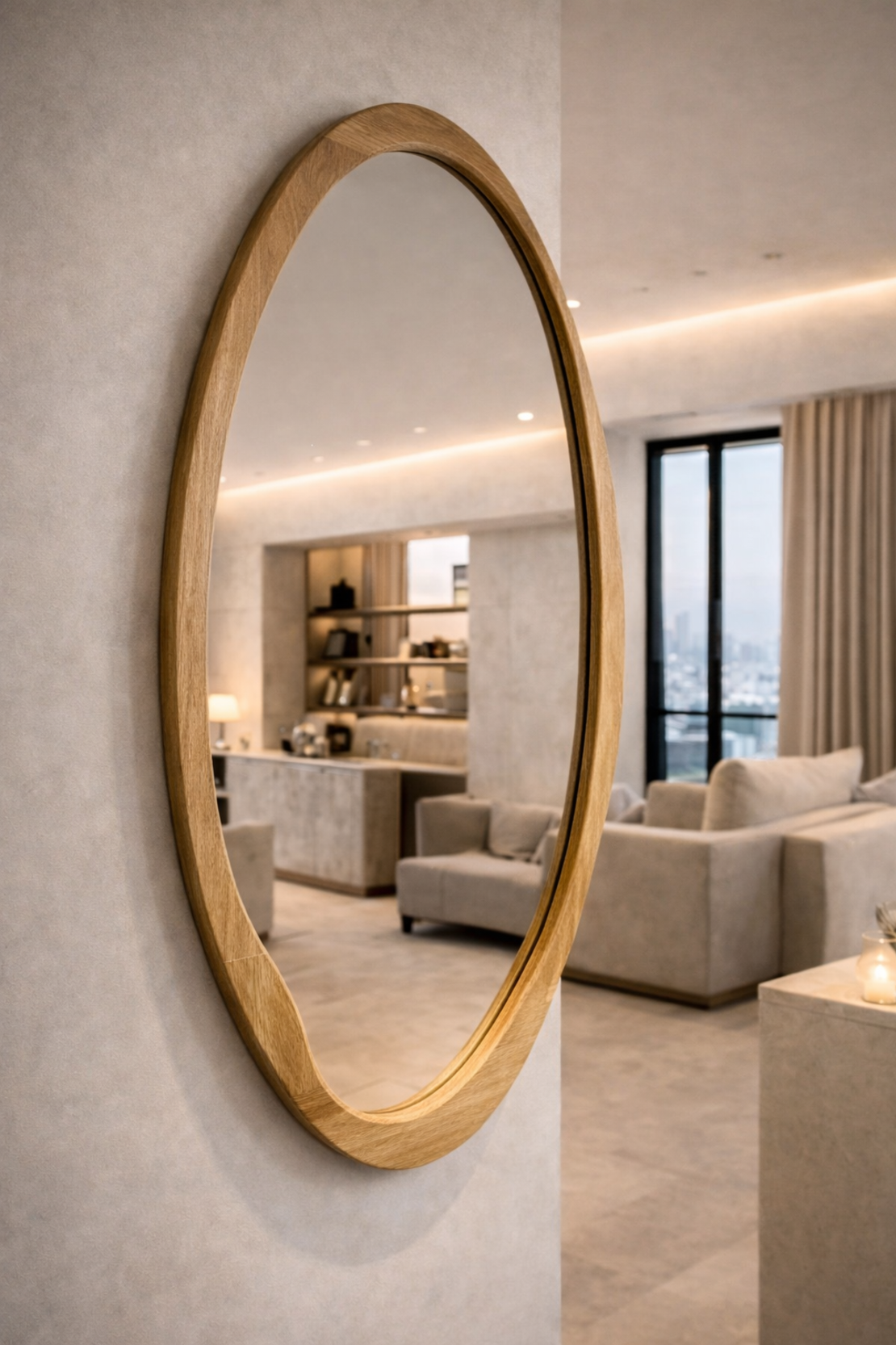 מראה אמורפית ייחודית בעיצוב מודרני ונקי