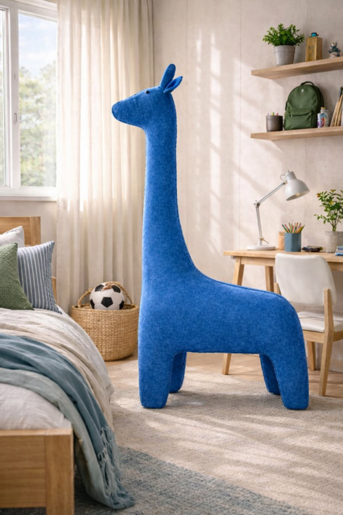ג'ירפה שרפרף לחדר ילדים בצבע כחול