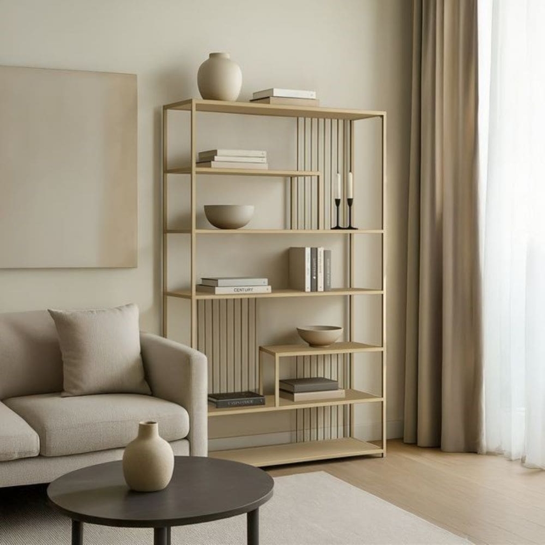 כוננית מדפים בגוון שמנת