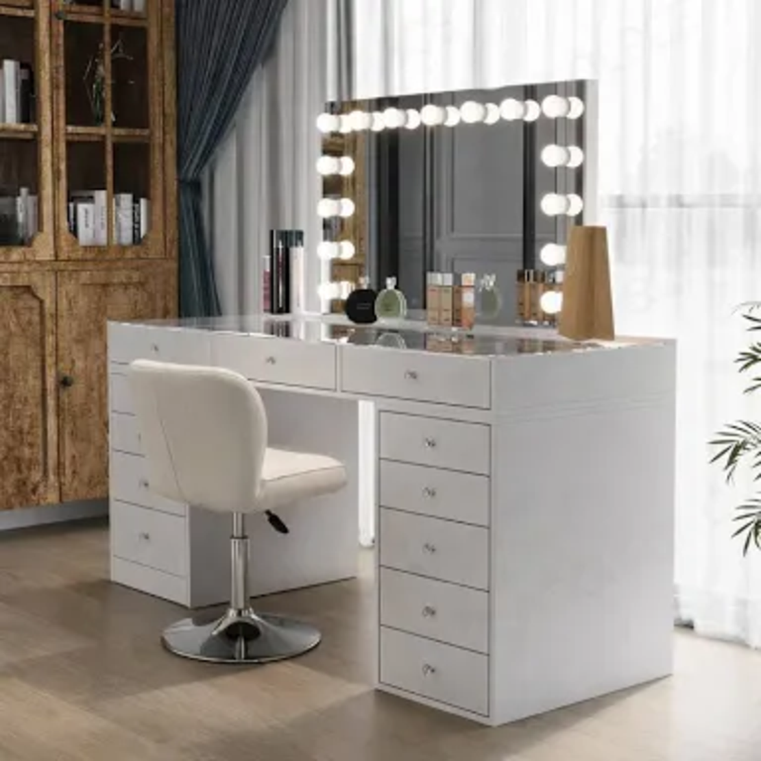 פינת איפור הוליווד לבן - דגם הוליווד