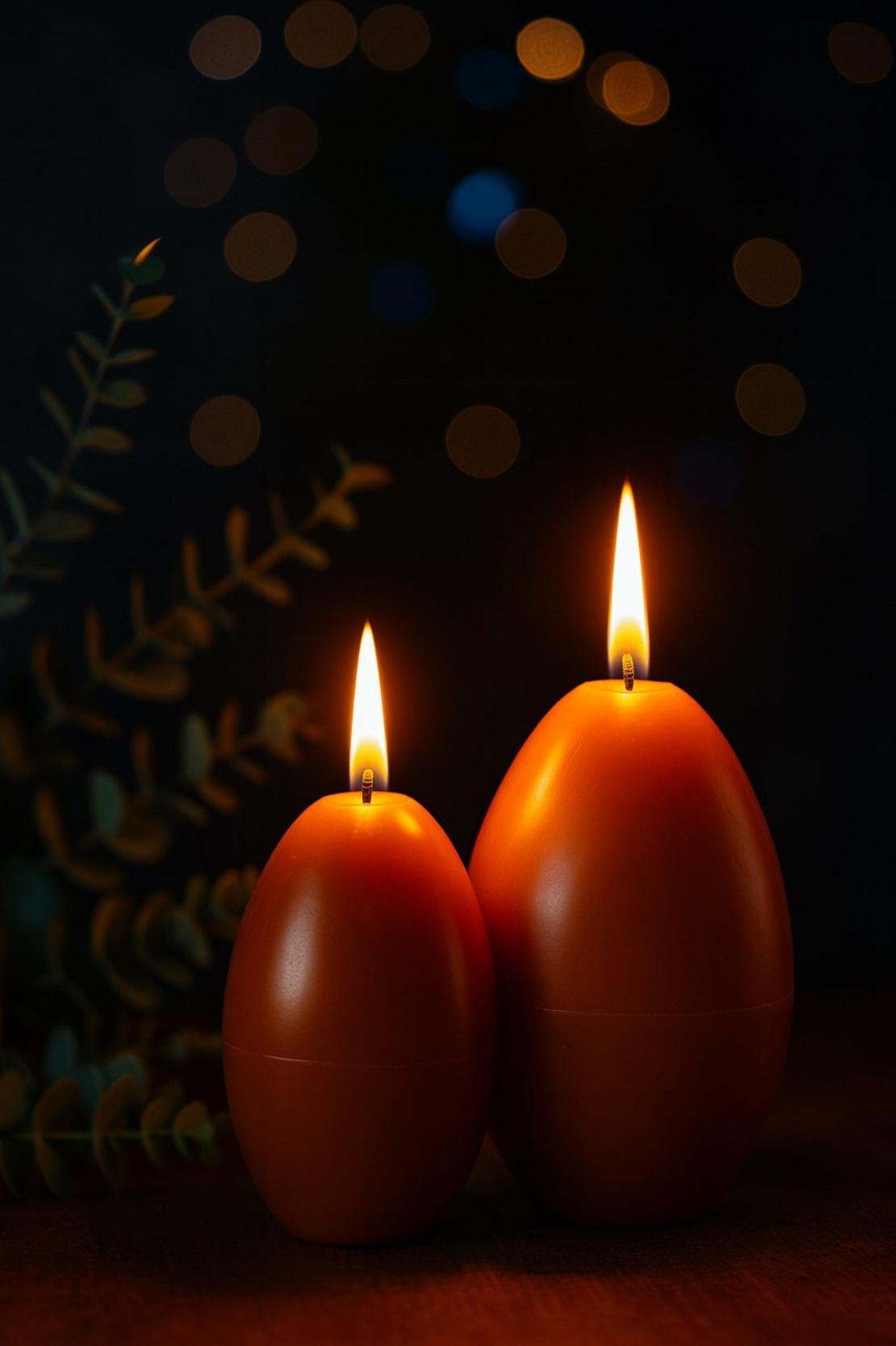 נר אליפטי חום אדמה