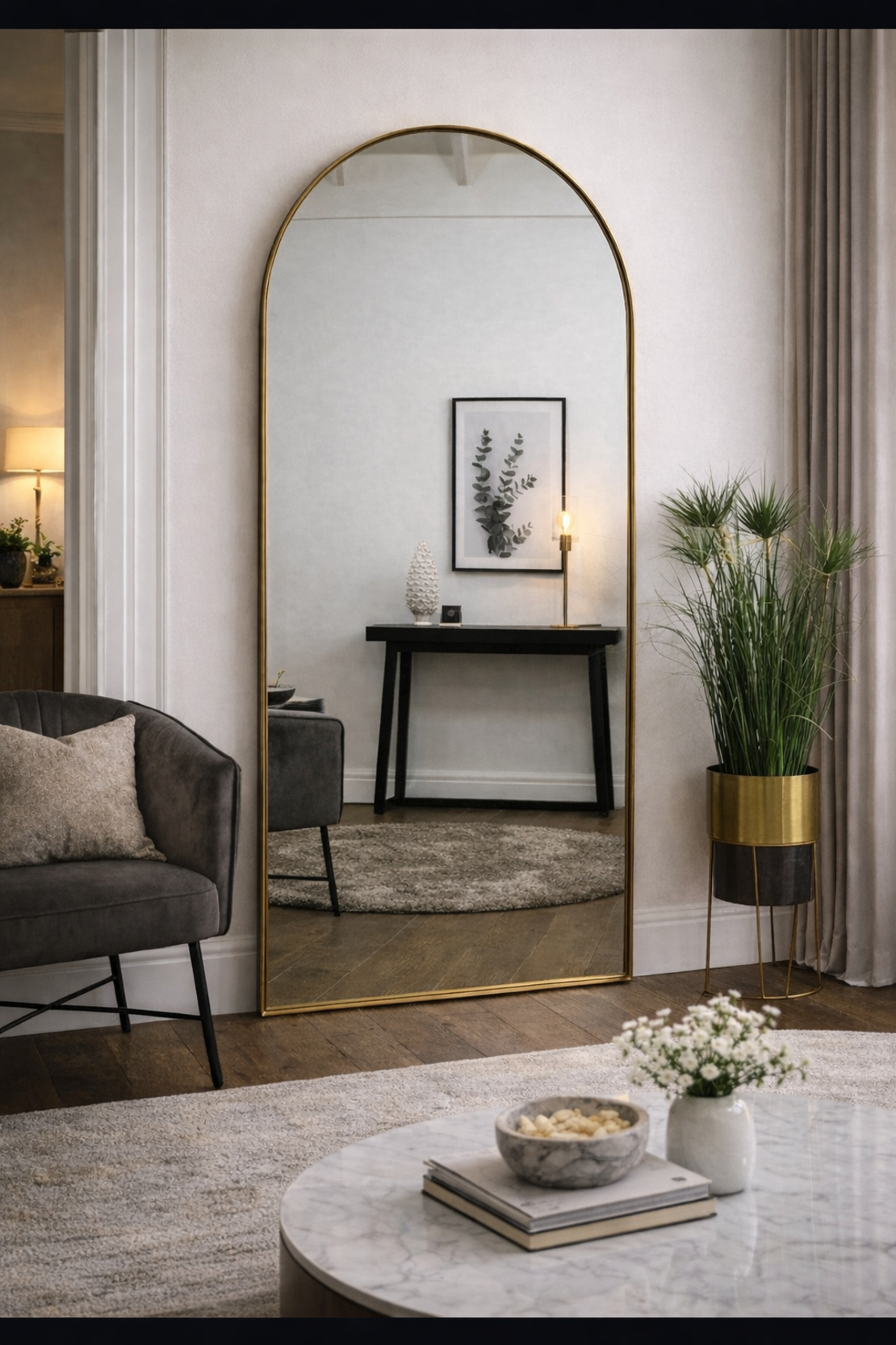 מראה קשת פלורס – מסגרת זהב